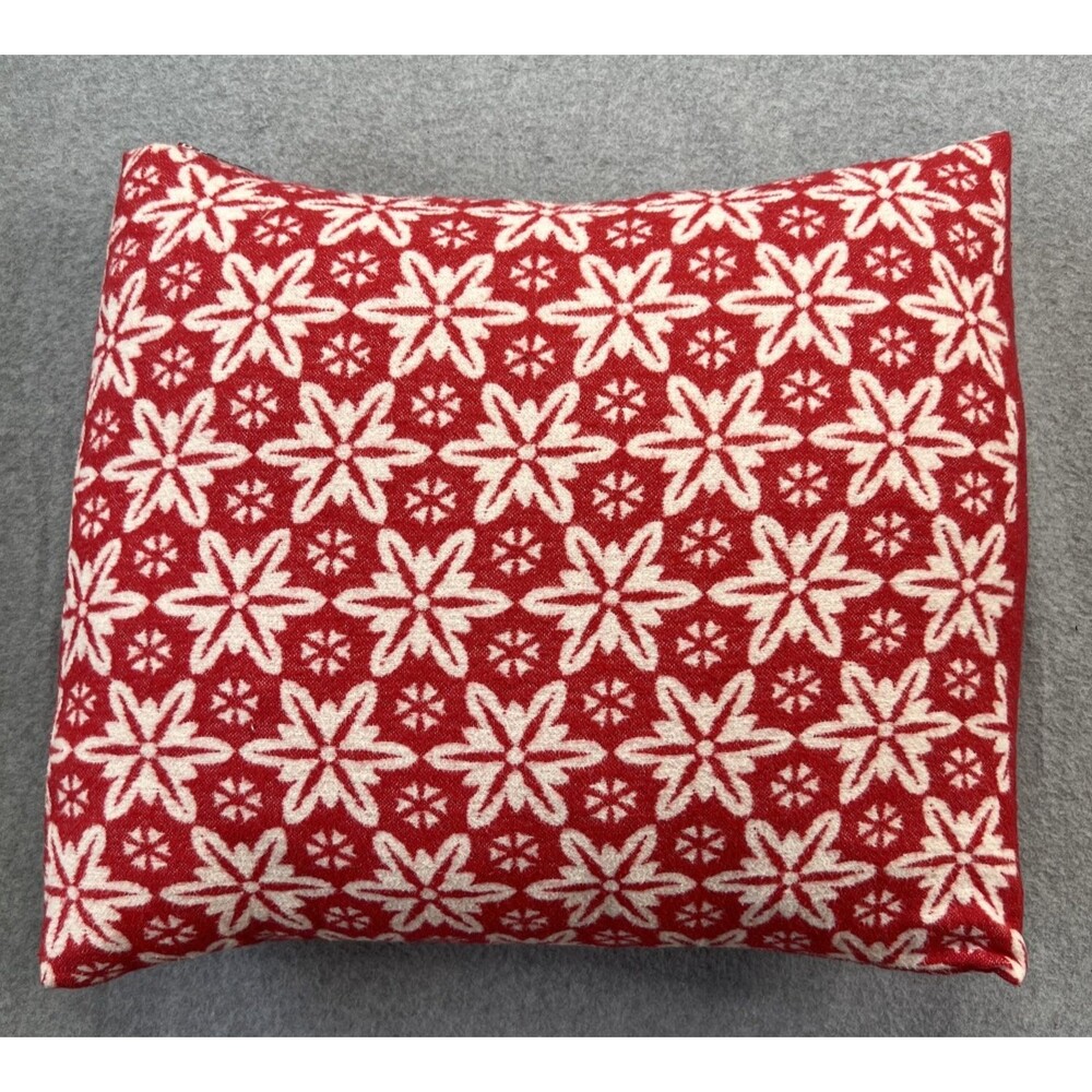 David Fussenegger Alpine Chalet Red Snowflake Winter Holiday Throw Pillow Decor